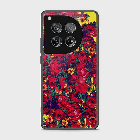 OnePlus 12 Cover- Floral Series - HQ Ultra Shine Premium Infinity Glass Soft Silicon Borders Case