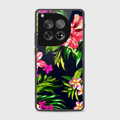 OnePlus 12 Cover- Floral Series - HQ Ultra Shine Premium Infinity Glass Soft Silicon Borders Case