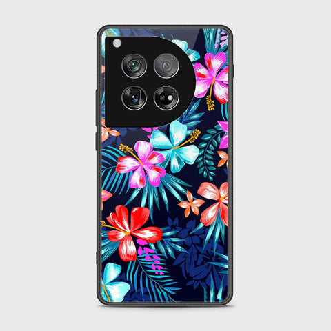 OnePlus 12 Cover- Floral Series - HQ Ultra Shine Premium Infinity Glass Soft Silicon Borders Case