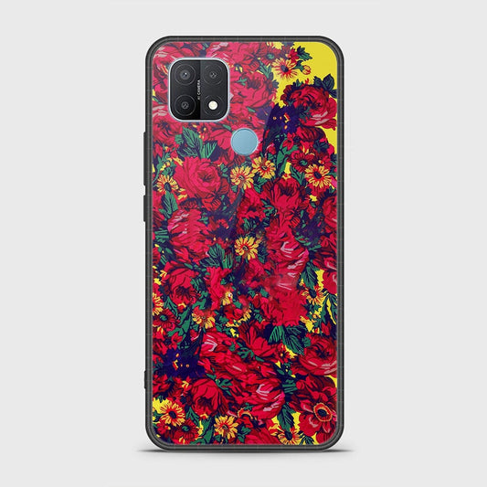 Oppo A35 Cover- Floral Series - HQ Ultra Shine Premium Infinity Glass Soft Silicon Borders Case