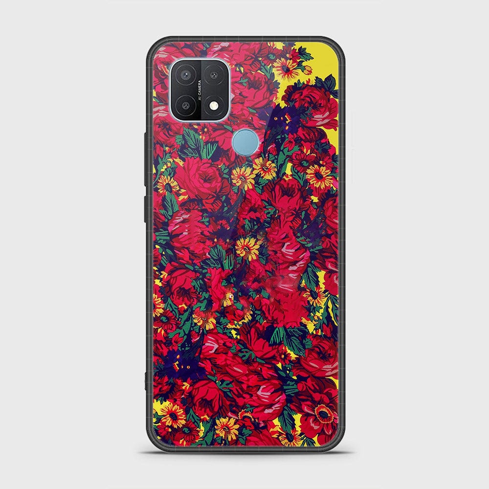 Oppo A15s Cover- Floral Series - HQ Ultra Shine Premium Infinity Glass Soft Silicon Borders Case
