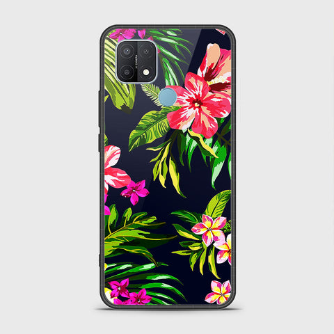 Oppo A35 Cover- Floral Series - HQ Ultra Shine Premium Infinity Glass Soft Silicon Borders Case