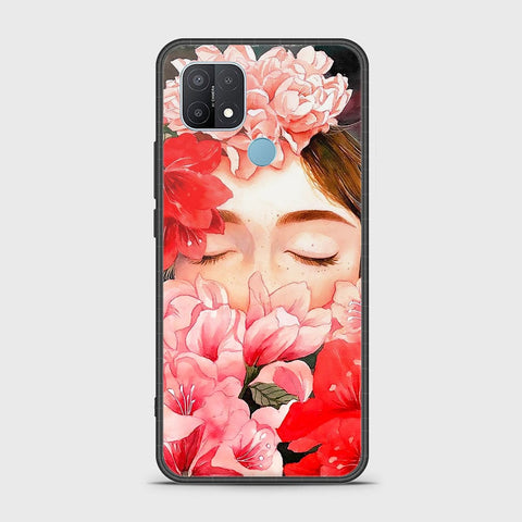 Oppo A15s Cover- Floral Series - HQ Ultra Shine Premium Infinity Glass Soft Silicon Borders Case