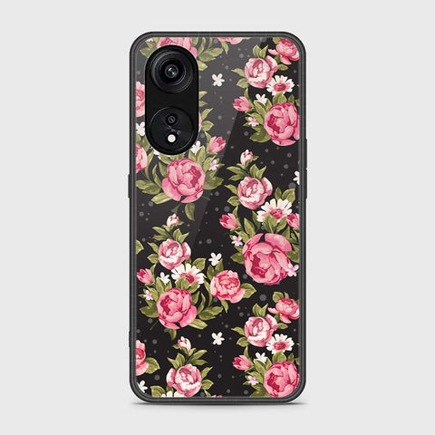 Oppo A1 Pro  Cover- Floral Series - HQ Ultra Shine Premium Infinity Glass Soft Silicon Borders Case