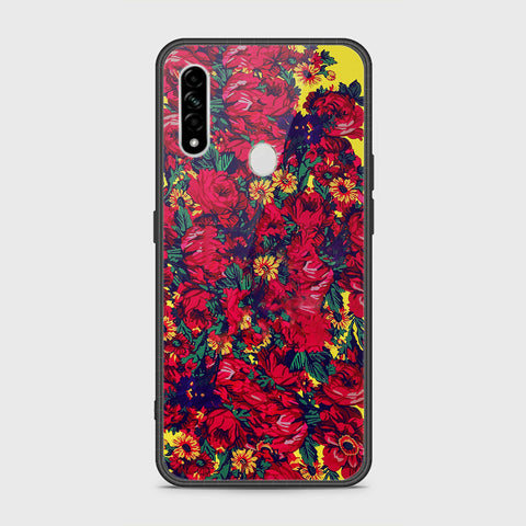 Oppo A8 Cover- Floral Series - HQ Ultra Shine Premium Infinity Glass Soft Silicon Borders Case