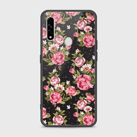 Oppo A8 Cover- Floral Series - HQ Ultra Shine Premium Infinity Glass Soft Silicon Borders Case