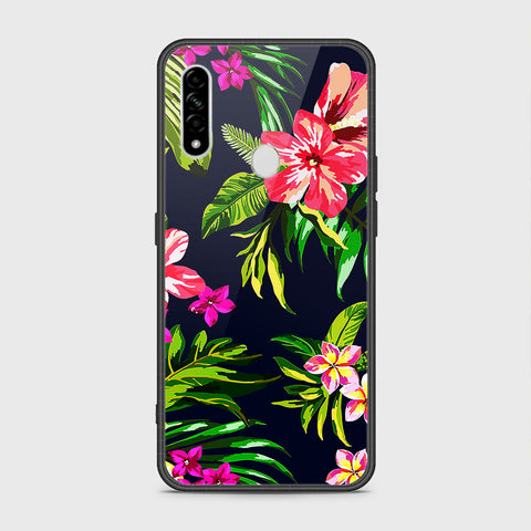 Oppo A8 Cover- Floral Series - HQ Ultra Shine Premium Infinity Glass Soft Silicon Borders Case