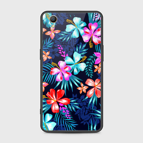 Oppo A37 Cover- Floral Series - HQ Ultra Shine Premium Infinity Glass Soft Silicon Borders Case