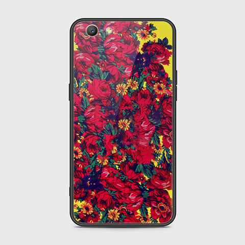 Oppo A57 Cover- Floral Series - HQ Ultra Shine Premium Infinity Glass Soft Silicon Borders Case