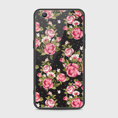 Oppo A57 Cover- Floral Series - HQ Ultra Shine Premium Infinity Glass Soft Silicon Borders Case