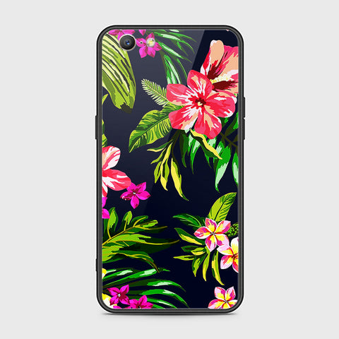 Oppo A57 Cover- Floral Series - HQ Ultra Shine Premium Infinity Glass Soft Silicon Borders Case