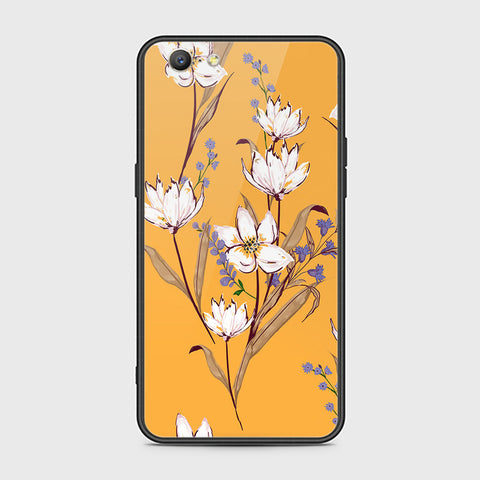 Oppo A57 Cover- Floral Series - HQ Ultra Shine Premium Infinity Glass Soft Silicon Borders Case