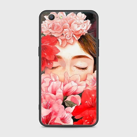 Oppo A57 Cover- Floral Series - HQ Ultra Shine Premium Infinity Glass Soft Silicon Borders Case