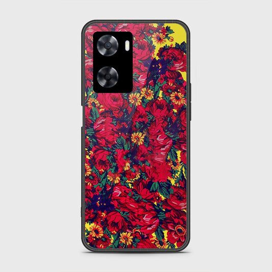 Oppo A77s Cover- Floral Series - HQ Ultra Shine Premium Infinity Glass Soft Silicon Borders Case