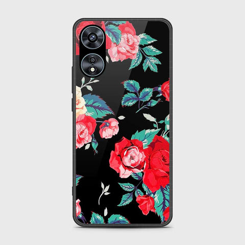 Oppo A58 4G Cover- Floral Series - HQ Ultra Shine Premium Infinity Glass Soft Silicon Borders Case