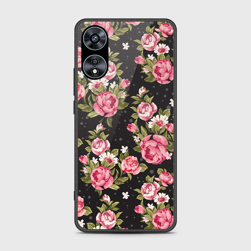 Oppo A78 4G Cover- Floral Series - HQ Ultra Shine Premium Infinity Glass Soft Silicon Borders Case (Fast Delivery)