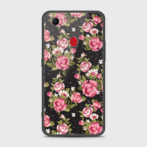 Oppo F7 Cover- Floral Series - HQ Ultra Shine Premium Infinity Glass Soft Silicon Borders Case