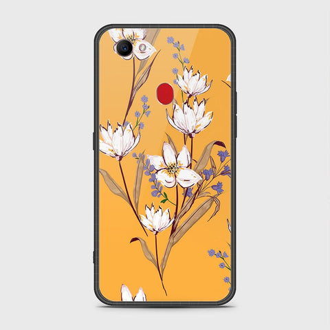 Oppo F7 Cover- Floral Series - HQ Ultra Shine Premium Infinity Glass Soft Silicon Borders Case