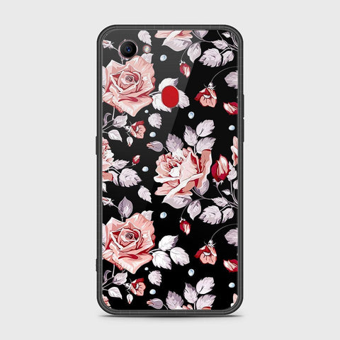 Oppo F7 Cover- Floral Series - HQ Ultra Shine Premium Infinity Glass Soft Silicon Borders Case