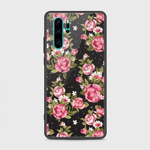 Huawei P30 Pro Cover - Floral Series - HQ Ultra Shine Premium Infinity Glass Soft Silicon Borders Case