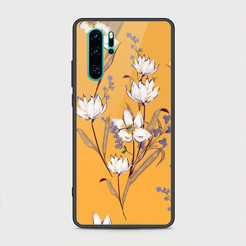 Huawei P30 Pro Cover - Floral Series - HQ Ultra Shine Premium Infinity Glass Soft Silicon Borders Case