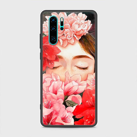 Huawei P30 Pro Cover - Floral Series - HQ Ultra Shine Premium Infinity Glass Soft Silicon Borders Case