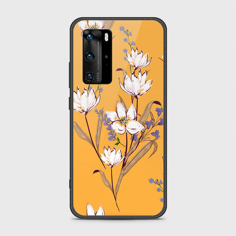 Huawei P40 Pro Cover- Floral Series - HQ Ultra Shine Premium Infinity Glass Soft Silicon Borders Case