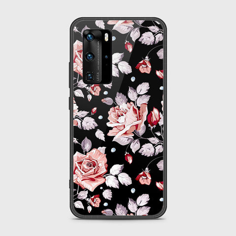 Huawei P40 Pro Cover- Floral Series - HQ Ultra Shine Premium Infinity Glass Soft Silicon Borders Case