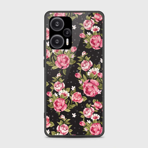 Xiaomi Redmi Note 12 Turbo  Cover- Floral Series - HQ Ultra Shine Premium Infinity Glass Soft Silicon Borders Case