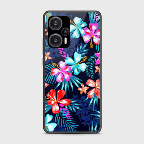 Xiaomi Redmi Note 12 Turbo  Cover- Floral Series - HQ Ultra Shine Premium Infinity Glass Soft Silicon Borders Case