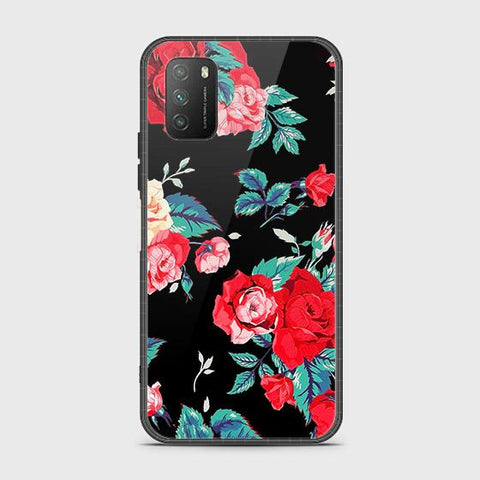 Xiaomi Poco M3 Cover - Floral Series - HQ Ultra Shine Premium Infinity Glass Soft Silicon Borders Case