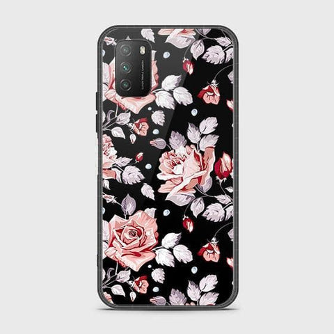 Xiaomi Poco M3 Cover - Floral Series - HQ Ultra Shine Premium Infinity Glass Soft Silicon Borders Case