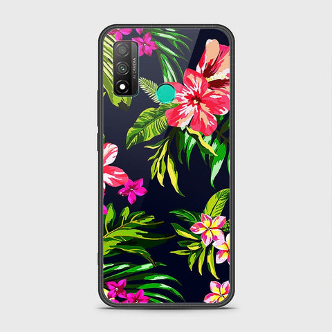 Huawei P smart 2020 Cover - Floral Series - HQ Ultra Shine Premium Infinity Glass Soft Silicon Borders Case