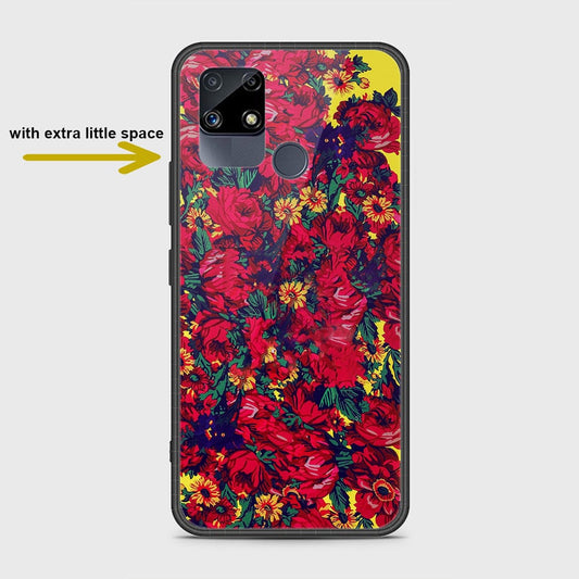 Realme C25 Cover- Floral Series - HQ Ultra Shine Premium Infinity Glass Soft Silicon Borders Case