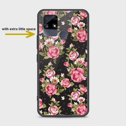 Realme C12 Cover- Floral Series - HQ Ultra Shine Premium Infinity Glass Soft Silicon Borders Case