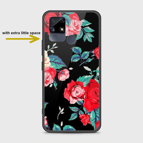 Realme C12 Cover- Floral Series - HQ Ultra Shine Premium Infinity Glass Soft Silicon Borders Case