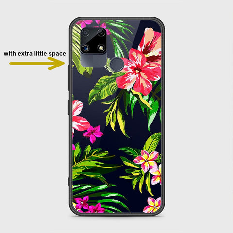 Realme C12 Cover- Floral Series - HQ Ultra Shine Premium Infinity Glass Soft Silicon Borders Case