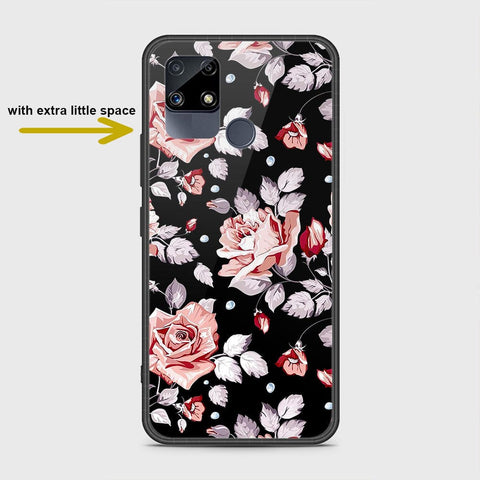 Realme C12 Cover- Floral Series - HQ Ultra Shine Premium Infinity Glass Soft Silicon Borders Case