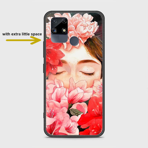 Realme C25 Cover- Floral Series - HQ Ultra Shine Premium Infinity Glass Soft Silicon Borders Case