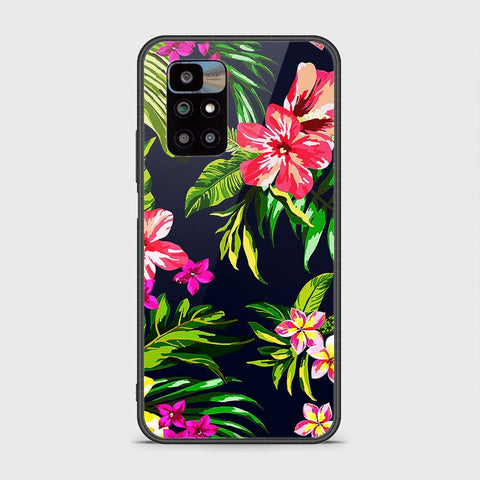 Xiaomi Redmi 10 Cover - Floral Series - HQ Ultra Shine Premium Infinity Glass Soft Silicon Borders Case
