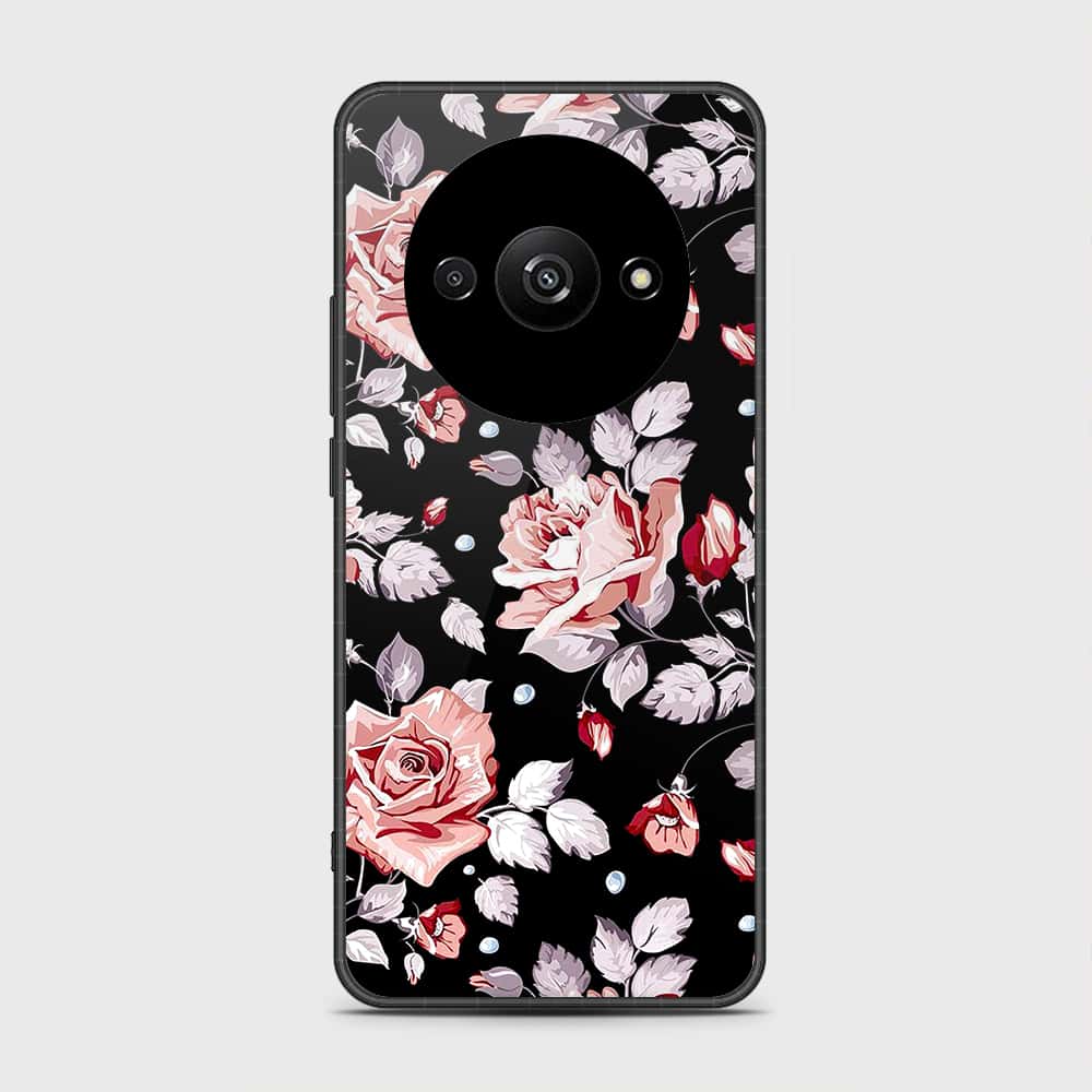 Xiaomi Redmi A3 Cover- Floral Series - HQ Ultra Shine Premium Infinity Glass Soft Silicon Borders Case (Fast Delivery)
