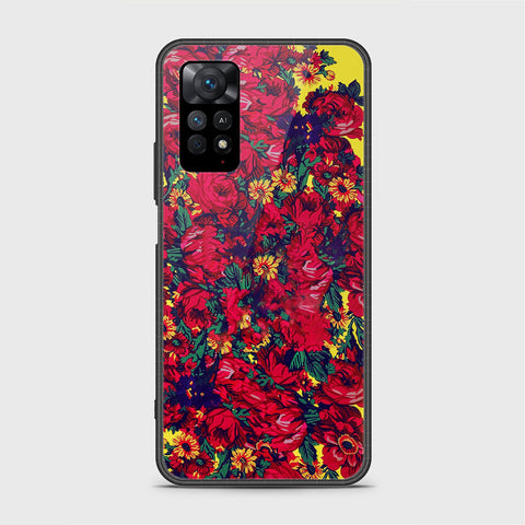 Xiaomi Redmi Note 11 Cover- Floral Series - HQ Ultra Shine Premium Infinity Glass Soft Silicon Borders Case