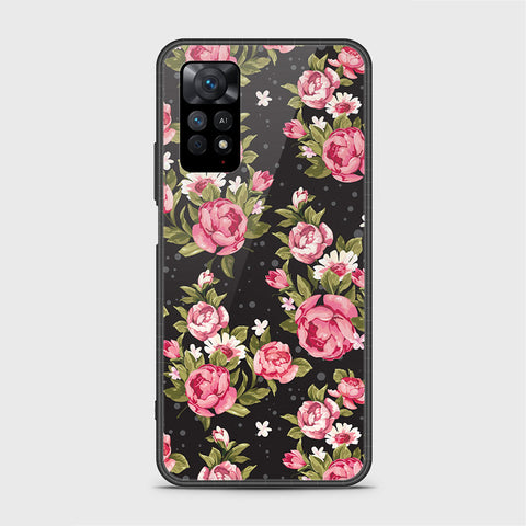 Xiaomi Redmi Note 11 Cover- Floral Series - HQ Ultra Shine Premium Infinity Glass Soft Silicon Borders Case