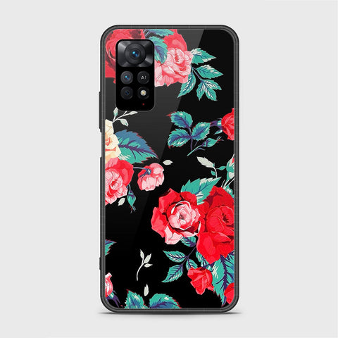 Xiaomi Redmi Note 11 Cover- Floral Series - HQ Ultra Shine Premium Infinity Glass Soft Silicon Borders Case