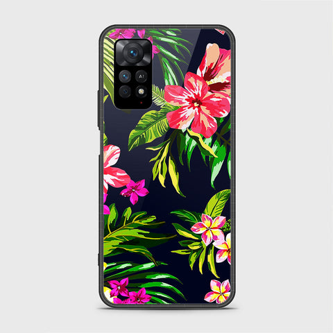 Xiaomi Redmi Note 11E Pro Cover- Floral Series - HQ Ultra Shine Premium Infinity Glass Soft Silicon Borders Case