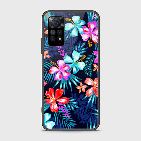 Xiaomi Redmi Note 11E Pro Cover- Floral Series - HQ Ultra Shine Premium Infinity Glass Soft Silicon Borders Case