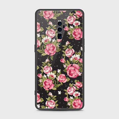 Oppo Reno 10x Zoom Cover- Floral Series - HQ Ultra Shine Premium Infinity Glass Soft Silicon Borders Case