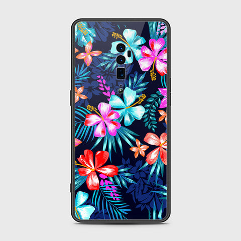 Oppo Reno 10x Zoom Cover- Floral Series - HQ Ultra Shine Premium Infinity Glass Soft Silicon Borders Case