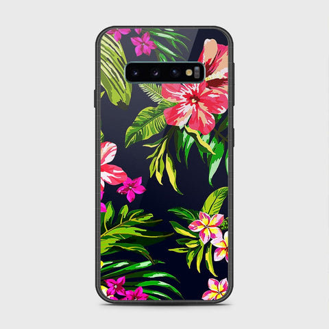 Samsung Galaxy S10 5G Cover- Floral Series - HQ Ultra Shine Premium Infinity Glass Soft Silicon Borders Case