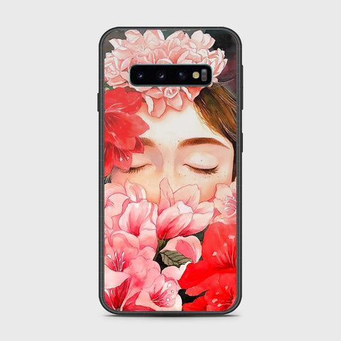 Samsung Galaxy S10 5G Cover- Floral Series - HQ Ultra Shine Premium Infinity Glass Soft Silicon Borders Case